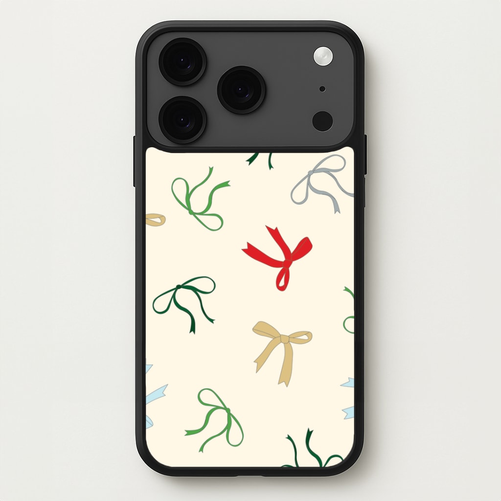 Coquette Christmas Bows Pattern iPhone 17 Pro Max Case