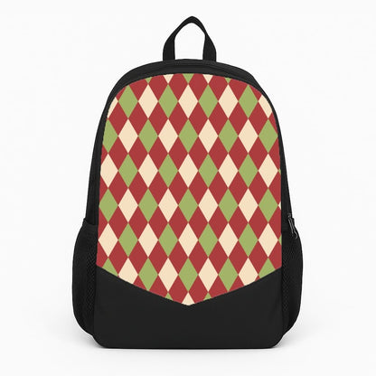 Red And Green Argyle Christmas Pattern Backpack