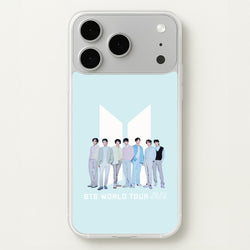 K-Pop Band Tour Pastel Blue iPhone 17 Pro Case