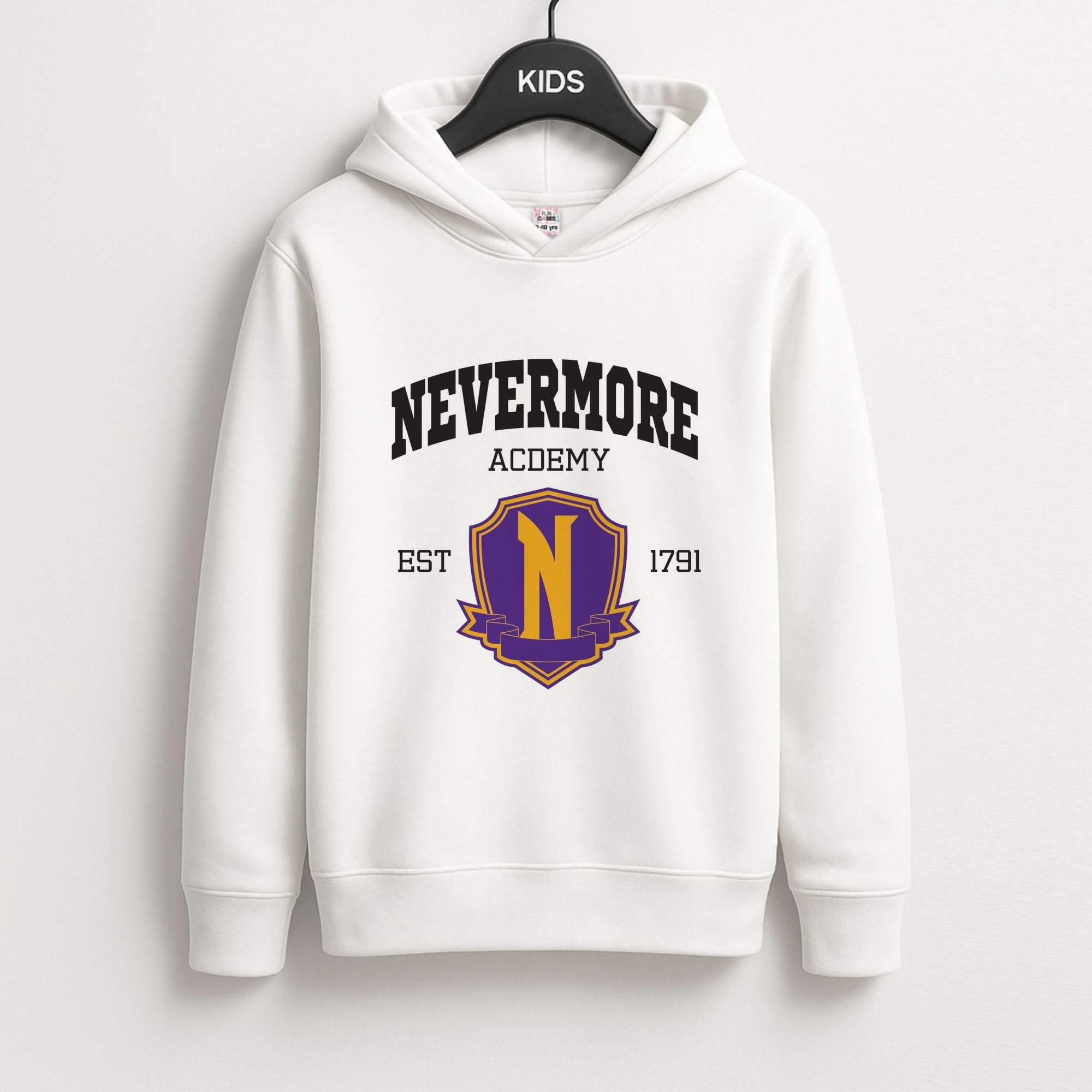 Addams Academy Purple Kids Hoodie