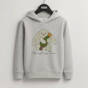 Christmas Bunny Stars Plush Kids Hoodie 2