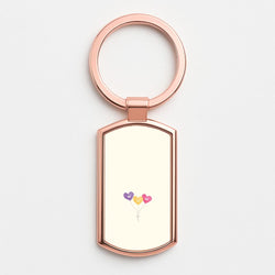 Mum Watercolour Balloons Rose Gold Keyring
