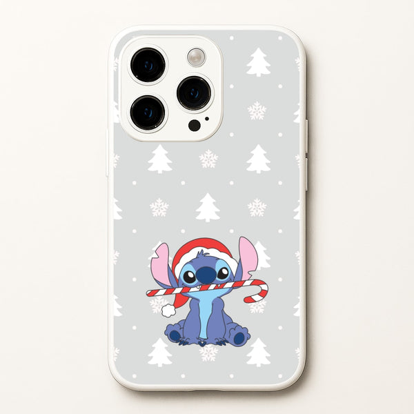 Cute Blue Alien Candycane iPhone 14 Pro Case