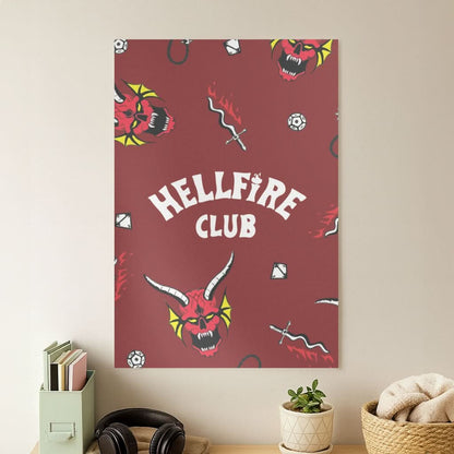 Hellfire Club Icons Collage Red Poster