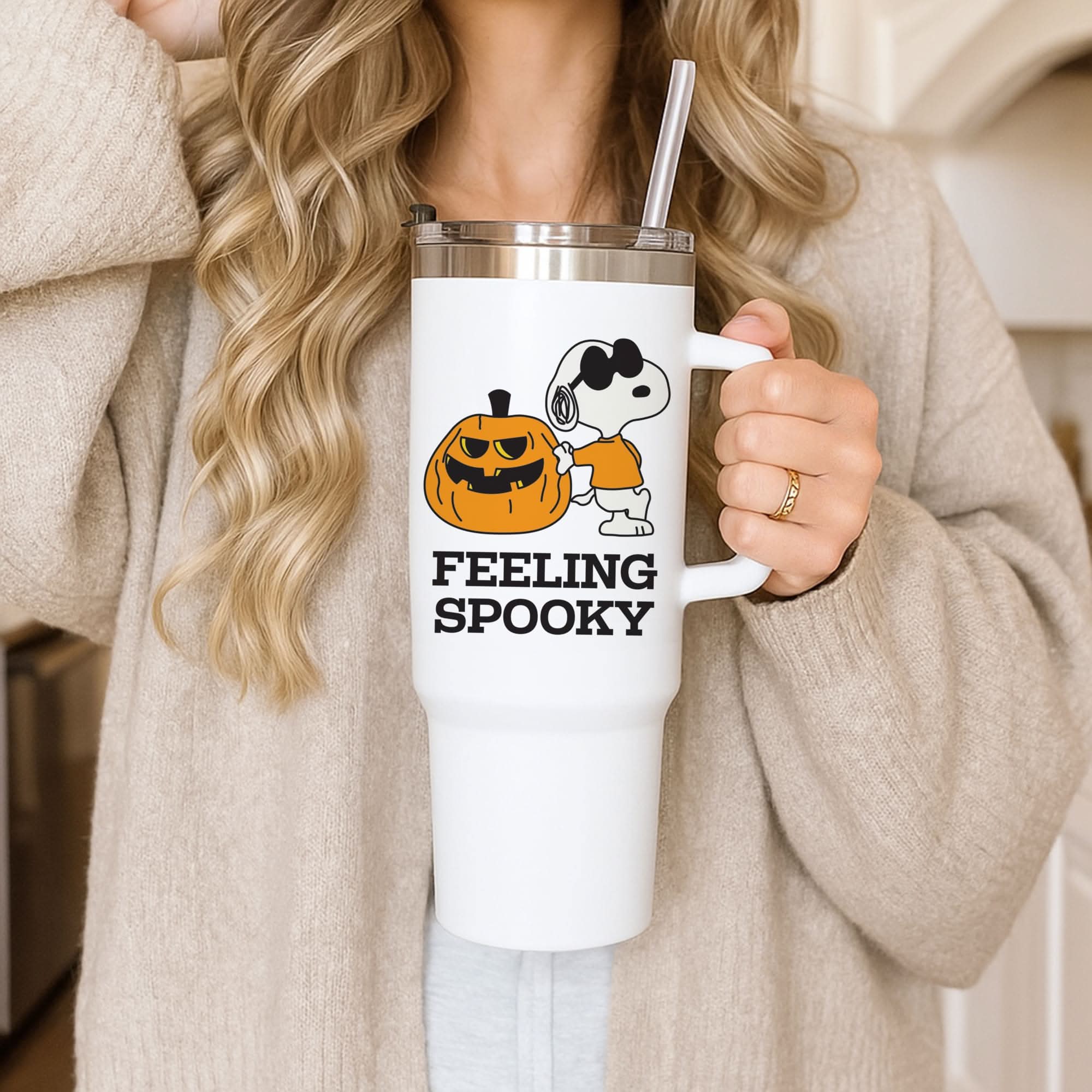 Feeling Spooky Cartoon Beagle Tumbler