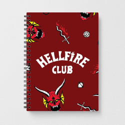 Hellfire Club Icons Collage Red Notebook