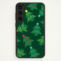 Abstract Christmas Trees Pattern Galaxy S23 Case