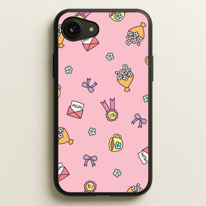 Mum Doodles Pattern iPhone 16e Case