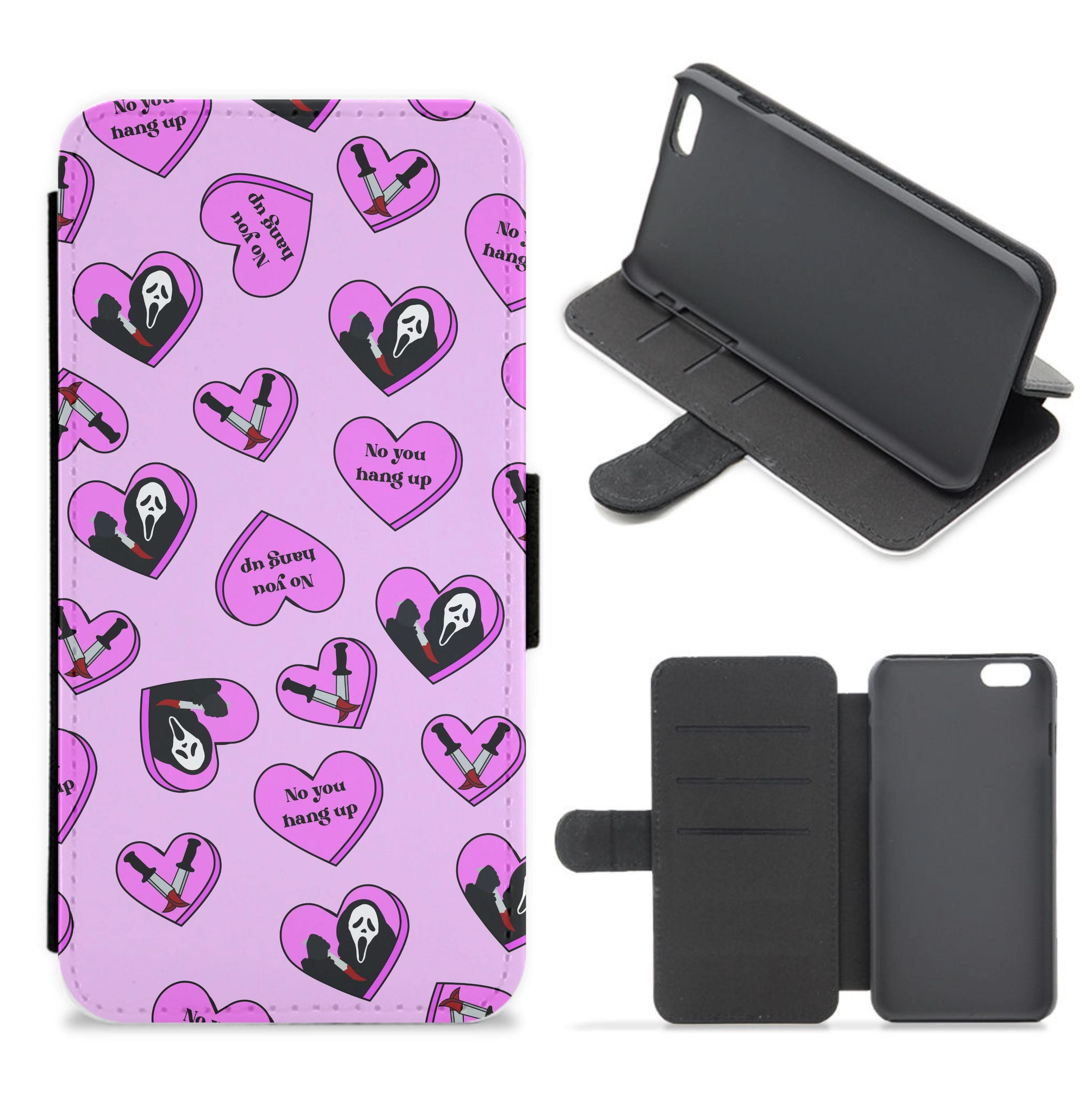 No You Hang Up Love Hearts Flip / Wallet Phone Case