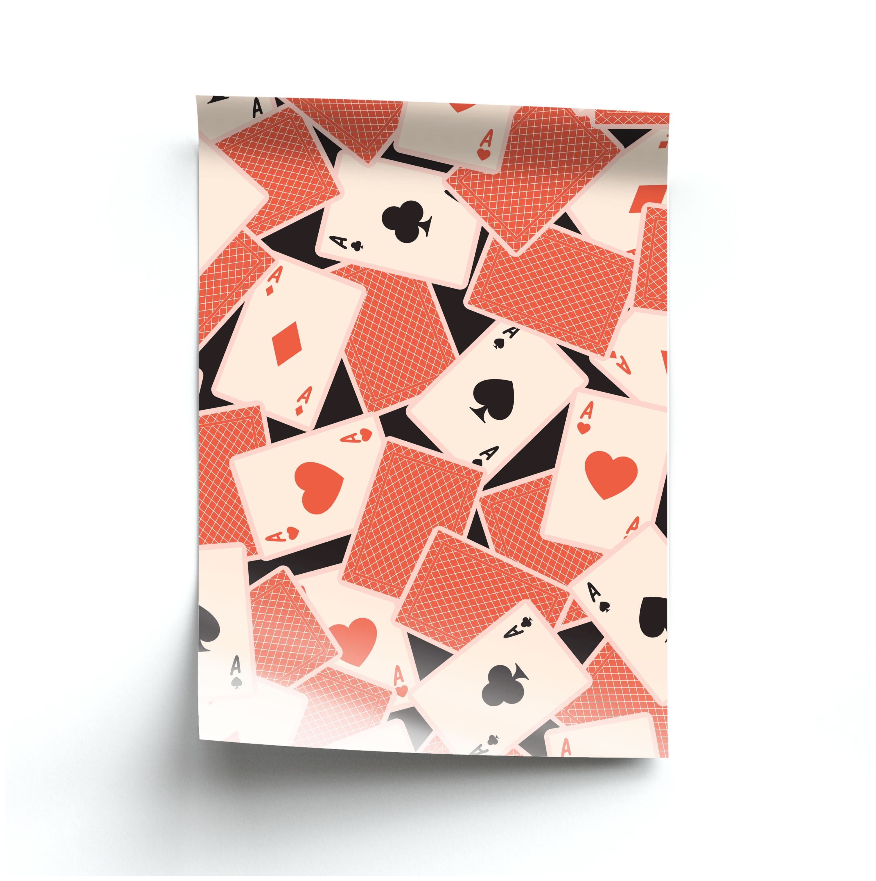 Playing Cards Collage Pattern Poster