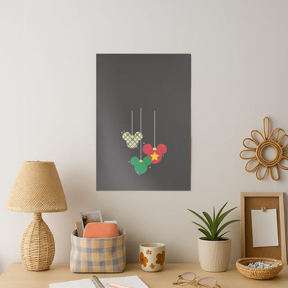Cartoon Mouse Hanging Baubles Art Print