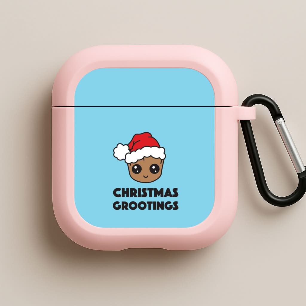 Christmas Grootings  Pink AirPods Case