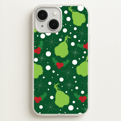 Green Creature Christmas Pattern iPhone 13 Mini Case