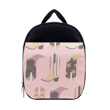 Dusty Pink Cowboy Boots Pattern Lunchbox