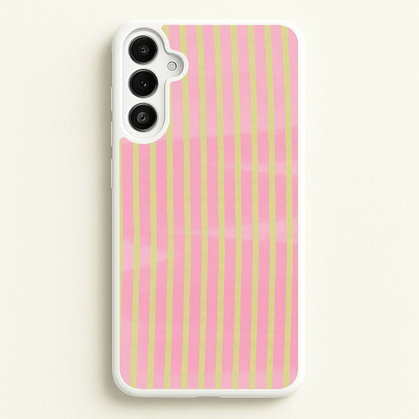 Pink Meadow Stripes Galaxy A34 Case