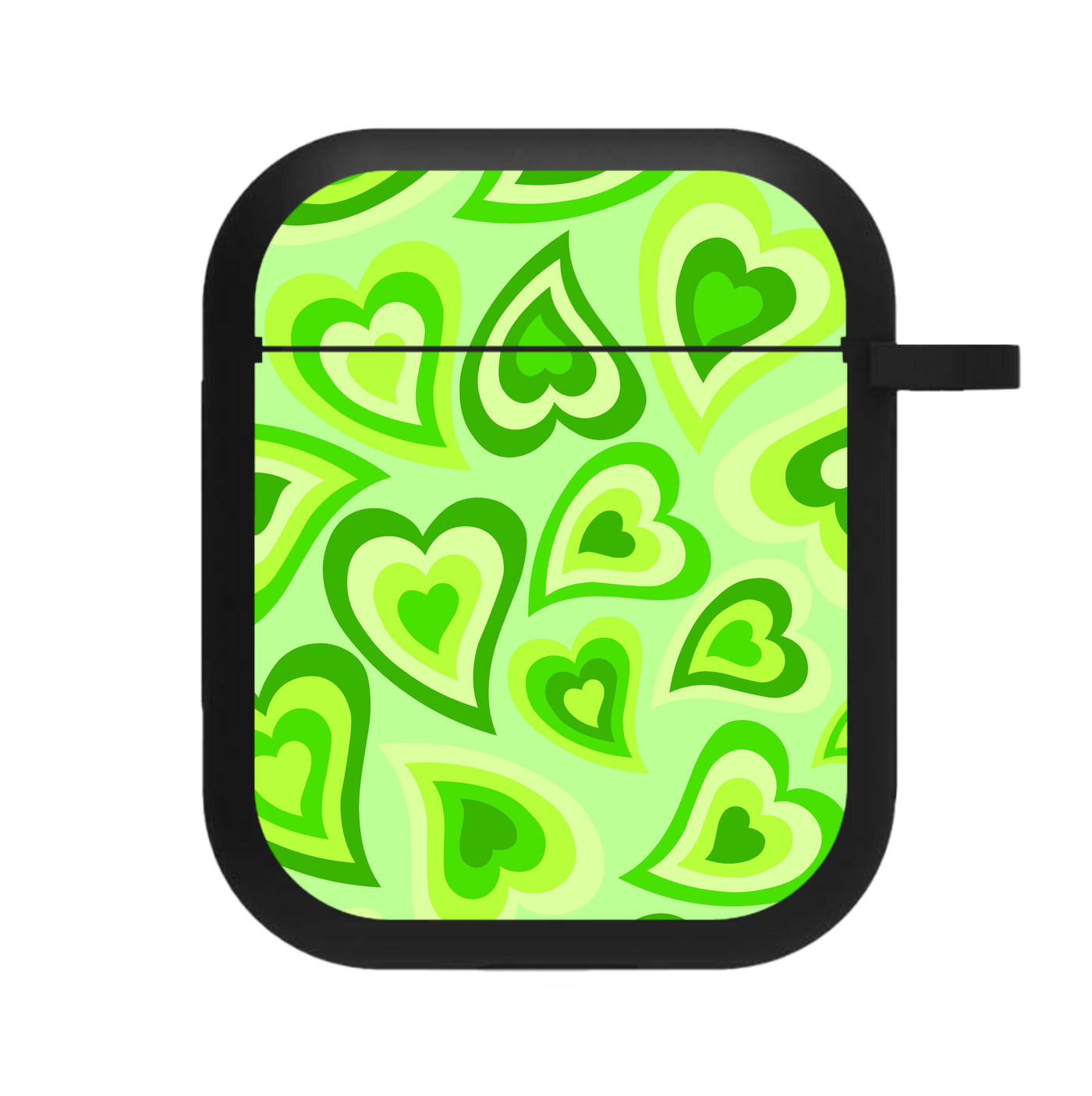 Green Hearts - Trippy Patterns AirPods Case