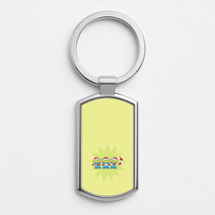 Cute Green Aliens Candycane Luxury Keyring