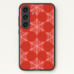 Red Giant Snowflakes Christmas Pattern Galaxy S24 Plus Case