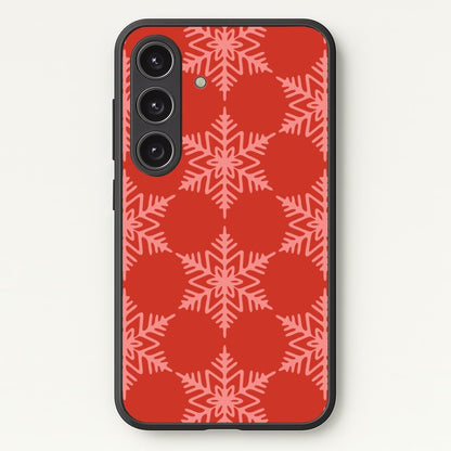 Red Giant Snowflakes Christmas Pattern Galaxy S24 Plus Case