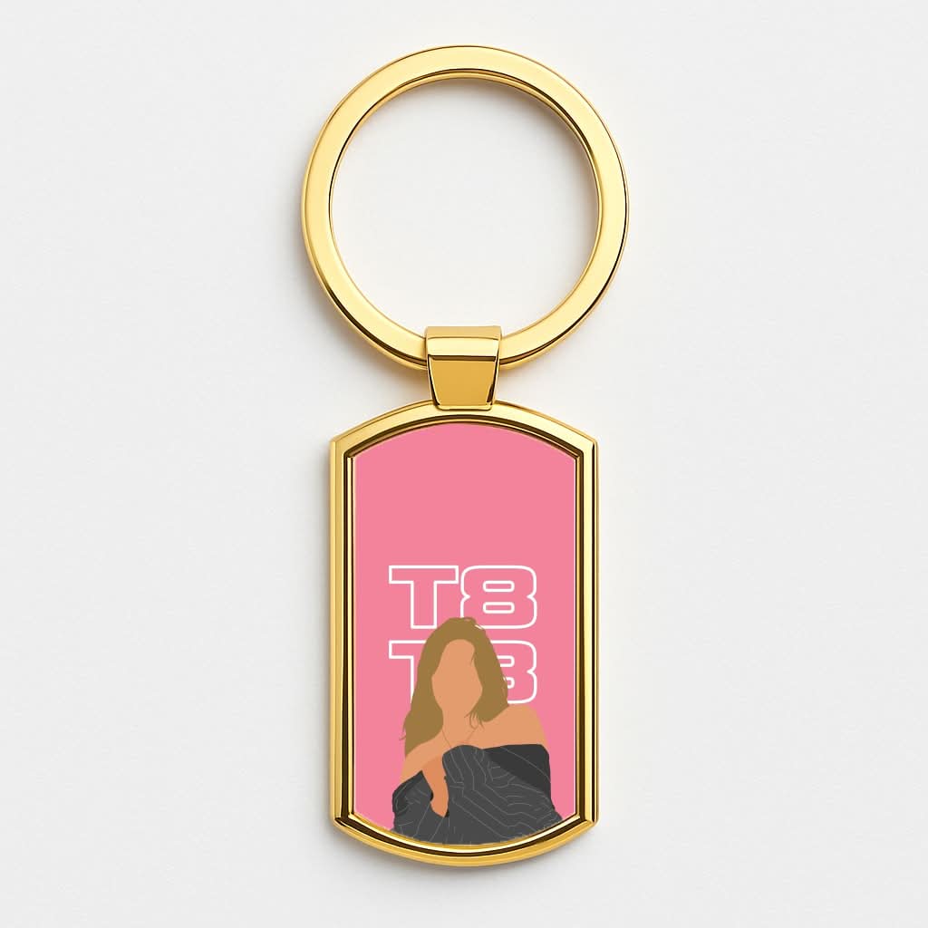 T8 Pink  Gold Keyring
