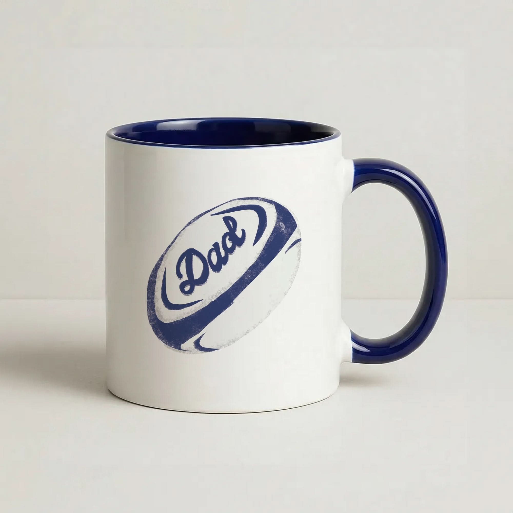 Dad Rugby Ball Navy Mug