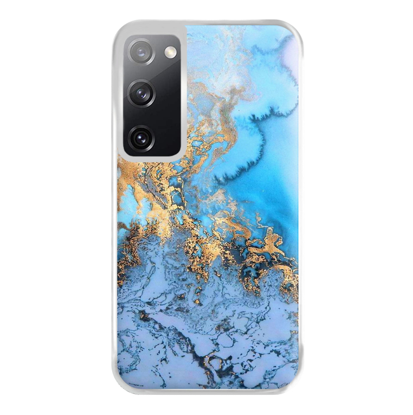 Sea Blue and Gold Marble Phone Case