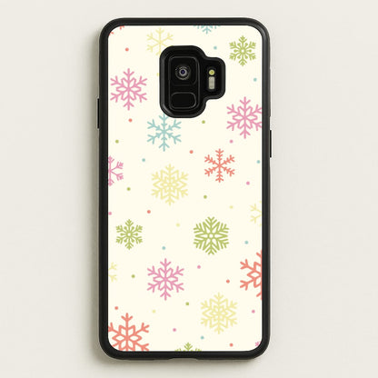 Pastel Snowflakes Pattern Galaxy S9 Case