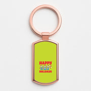 Happy Holidays Cute Green Aliens Luxury Keyring 4