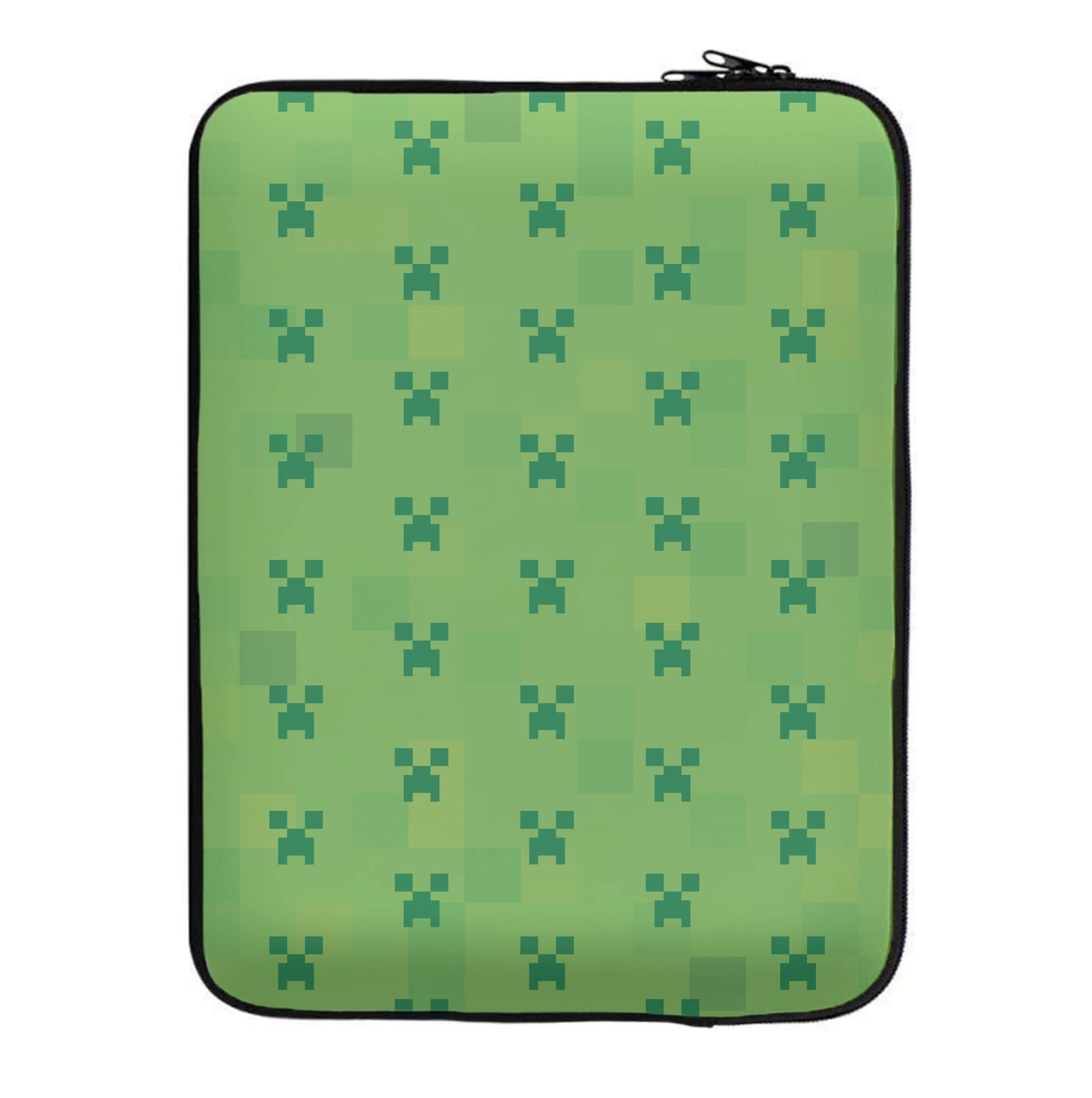 Creeper Pattern Green Laptop Sleeve