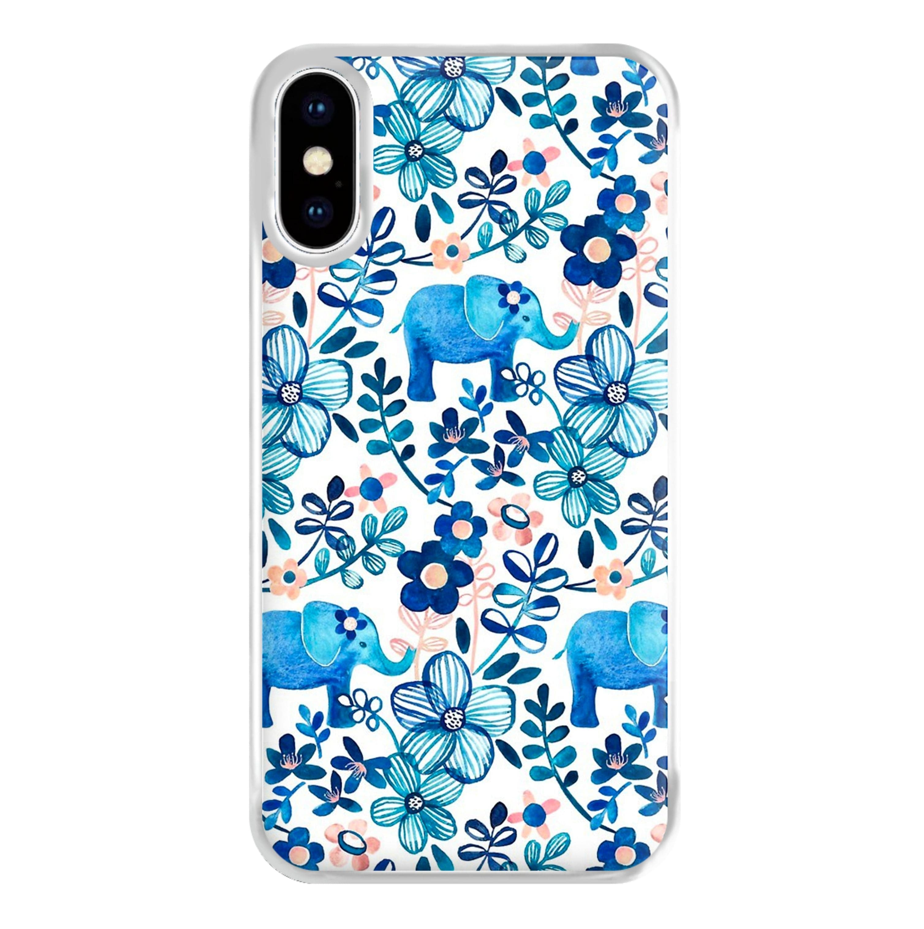 Elephant and Floral Pattern Phone Case