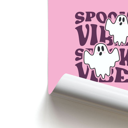Spooky Vibes Pink Poster