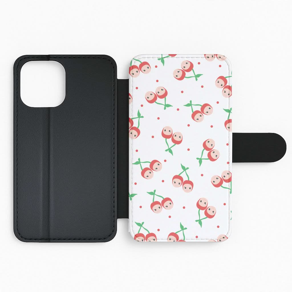 Cherry Angels Pattern Flip Phone Case