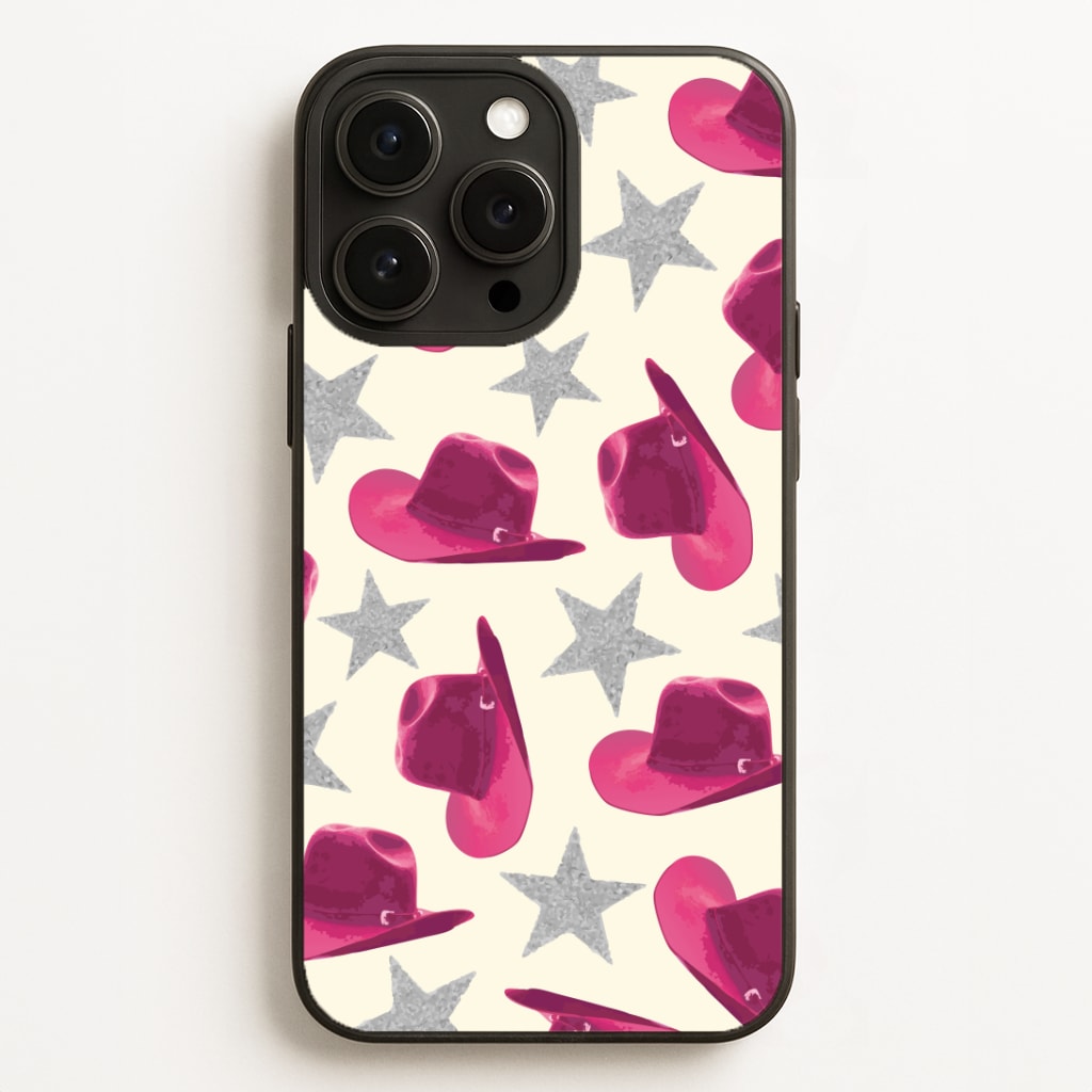 Pink Cowboy Hats And Stars Pattern Phone Case for iPhone, Samsung Galaxy and Google Pixel