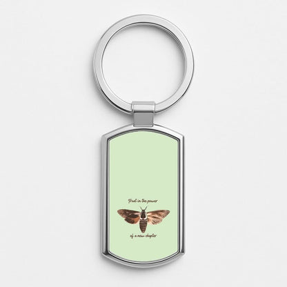 Trust In The Power Of A New Chapter Silver Metal Keyring