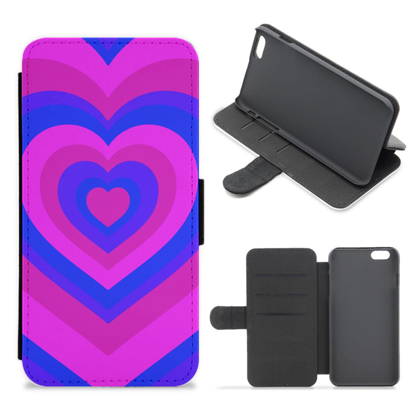 Bisexual Pride Heart Flip / Wallet Phone Case