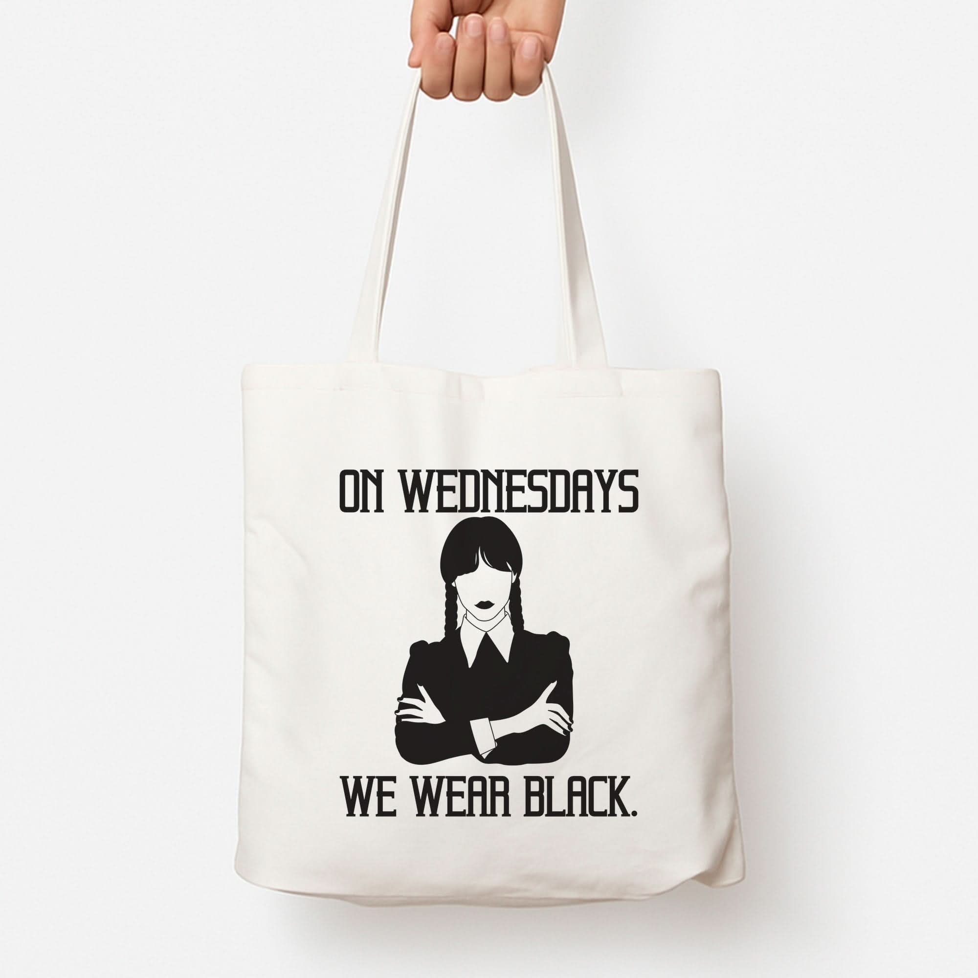 On Wednesdays We Wear Black Tote Bag