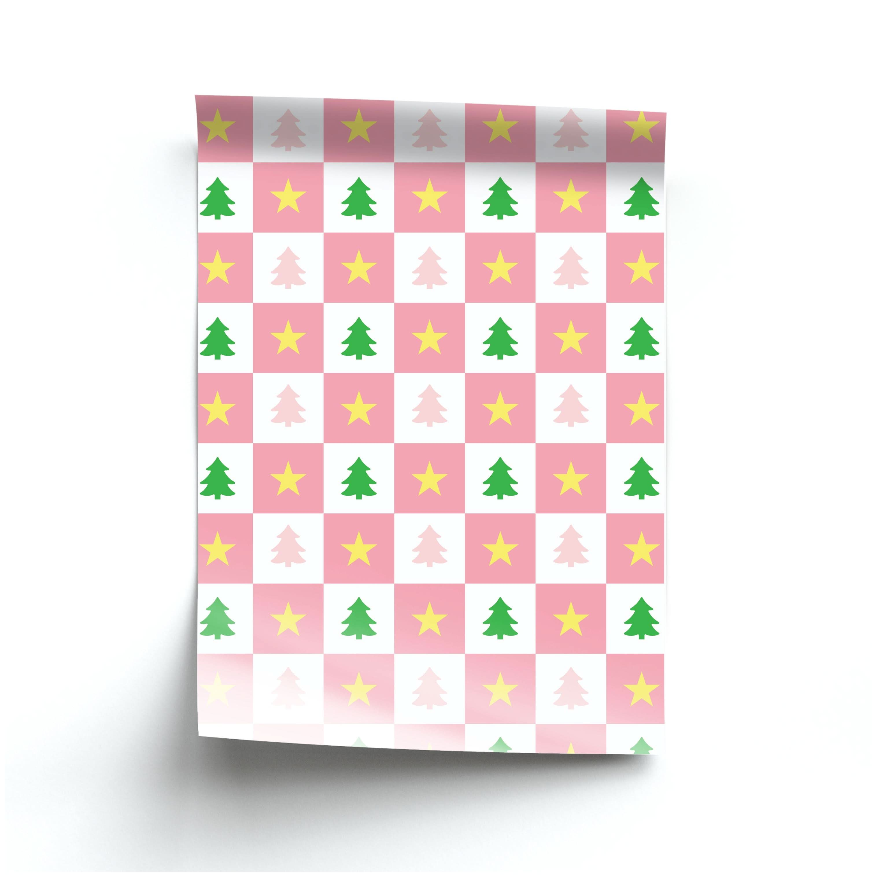 Pink And Green Tree Pattern Poster