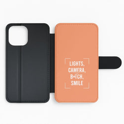 Lights, Camera, B*tch, Smile Flip Phone Case