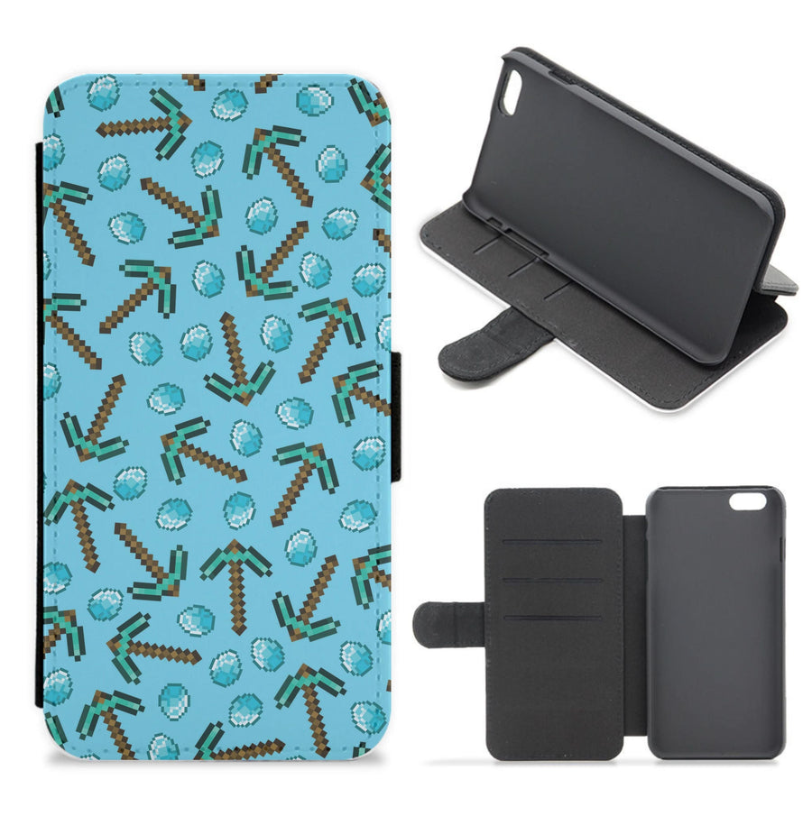 Diamond Axe Pattern Flip / Wallet Phone Case