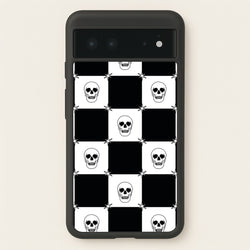 Checkered Skulls Pattern Google Pixel 6 Case