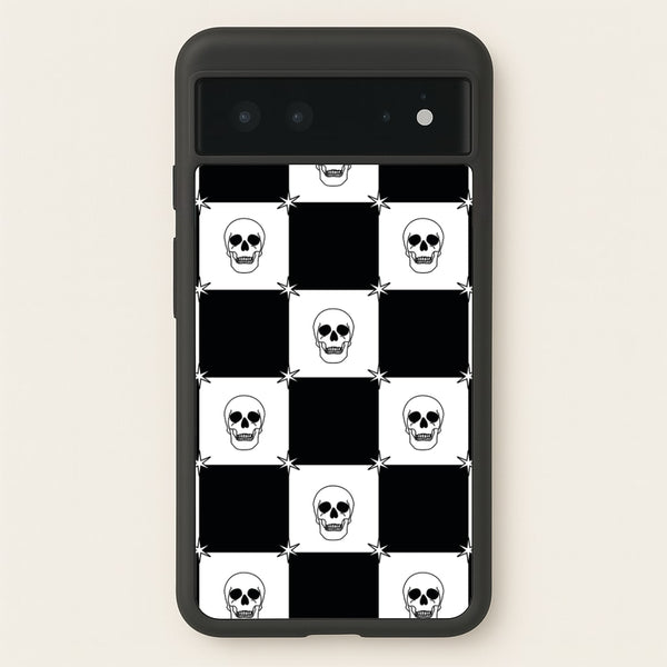 Checkered Skulls Pattern Google Pixel 6 Case