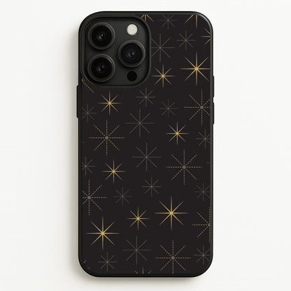 Christmas Gold Stars Pattern iPhone 13 Pro Case