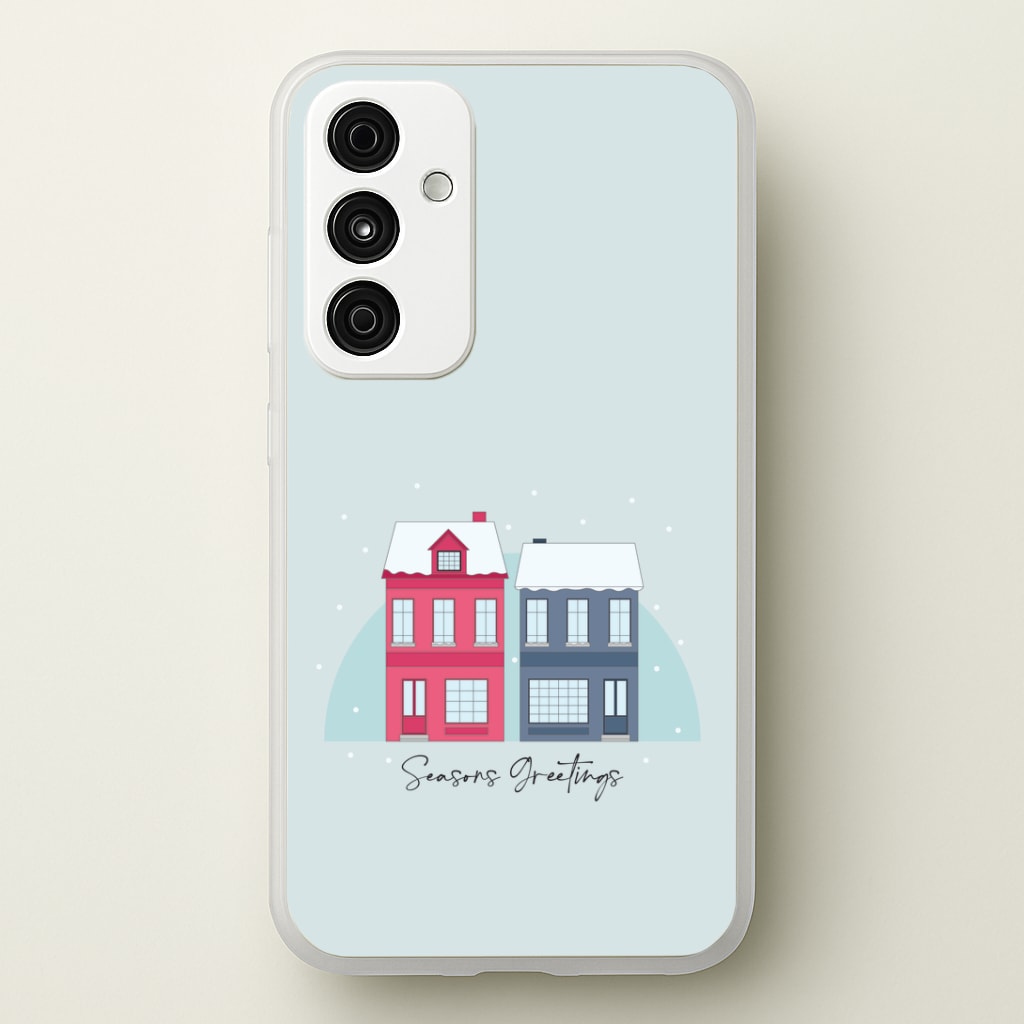 Seasons Greetings Winter Townhouses Galaxy A55 Case