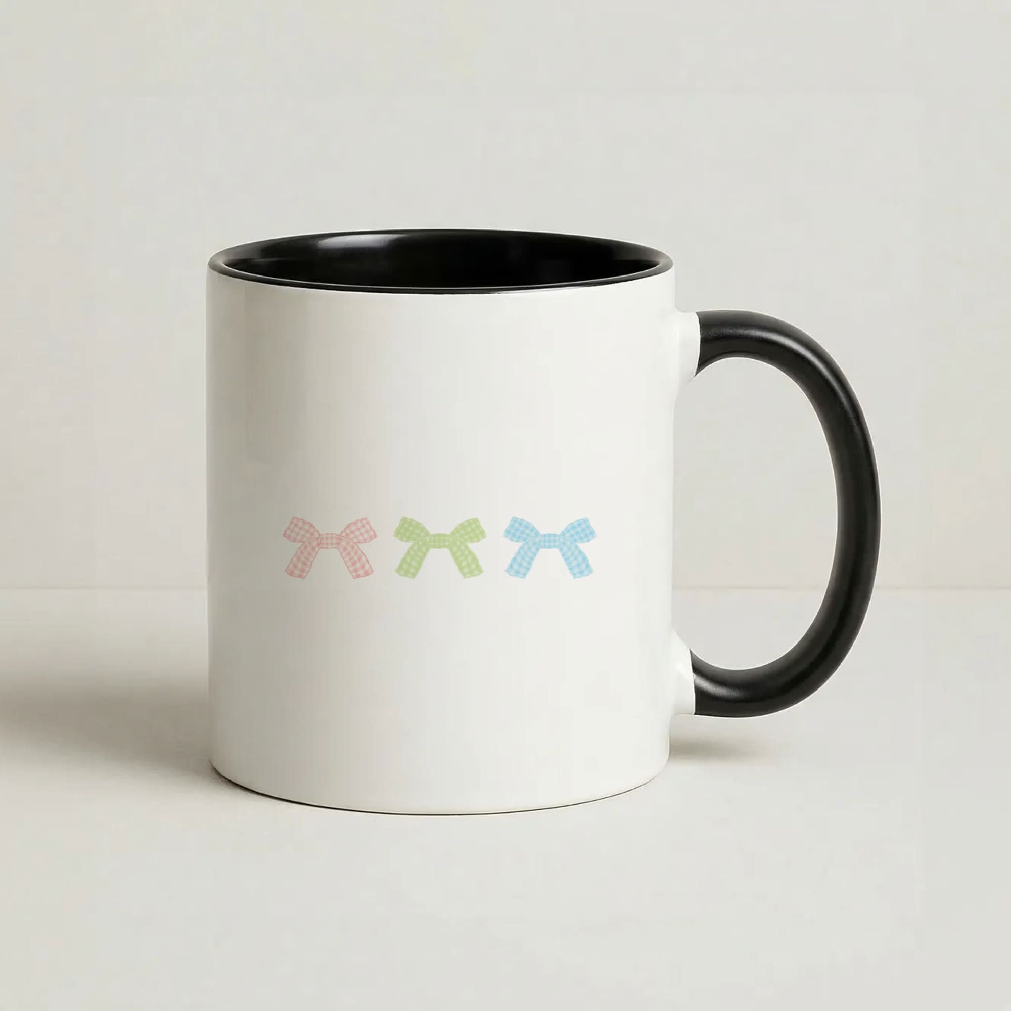 Gingham Ties  Black Mug