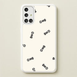 Race Cars Pattern Off White Galaxy A71 Case