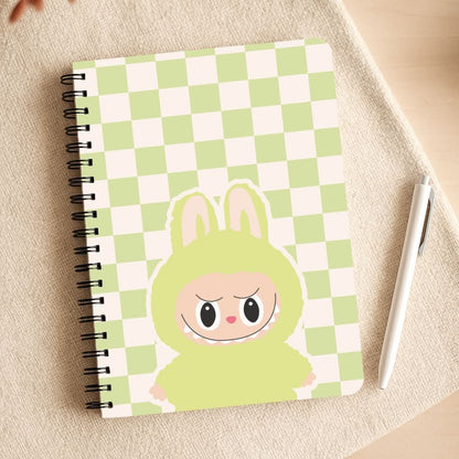 Checkered Cute Green Monster  Notepad