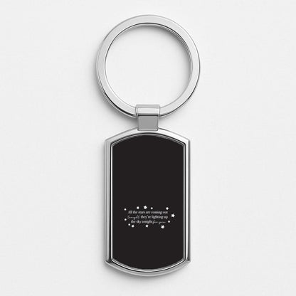 Lighting Up The Sky Tonight Silver Metal Keyring