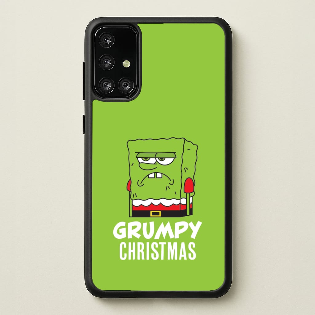 Grumpy Christmas Cartoon Sponge Galaxy A71 Case