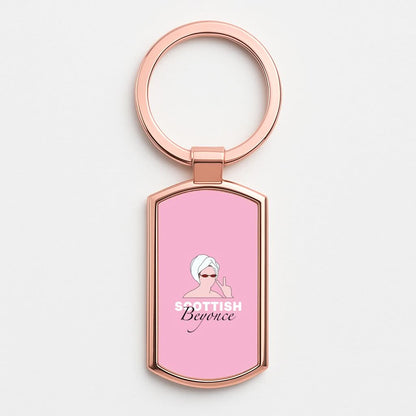 Scottish Peace Rose Gold Keyring