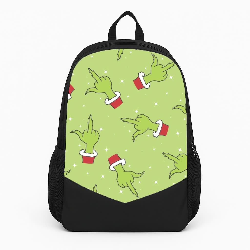 Green Middle Finger Christmas Pattern Backpack